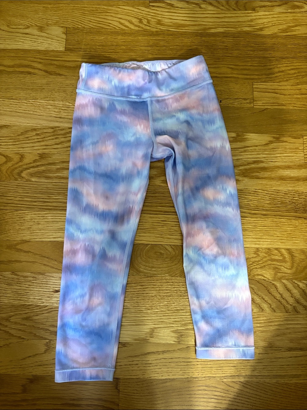 Athleta Girls Pastel Tie-Dye Leggings in Blue & Pink